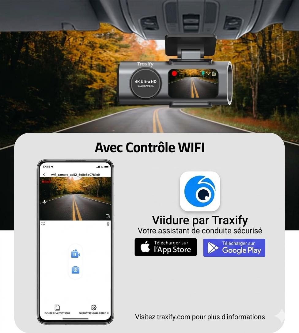 Traxify DashCam 4K UHD Voiture