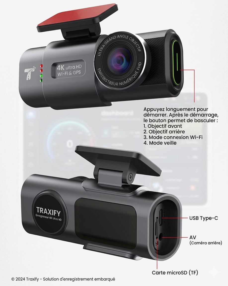 Traxify DashCam 4K UHD Voiture